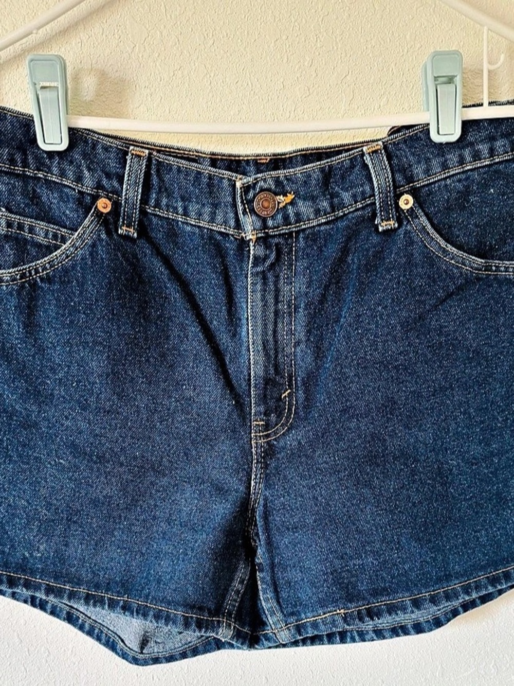 Levi's 941 Regular Fit Orange Tab Shorts Jean Shorts Blue Size 12